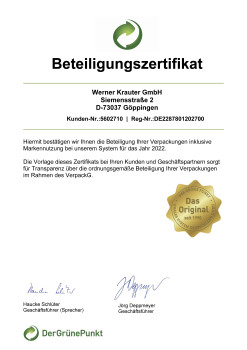 Zertifikat Grüner Punkt
