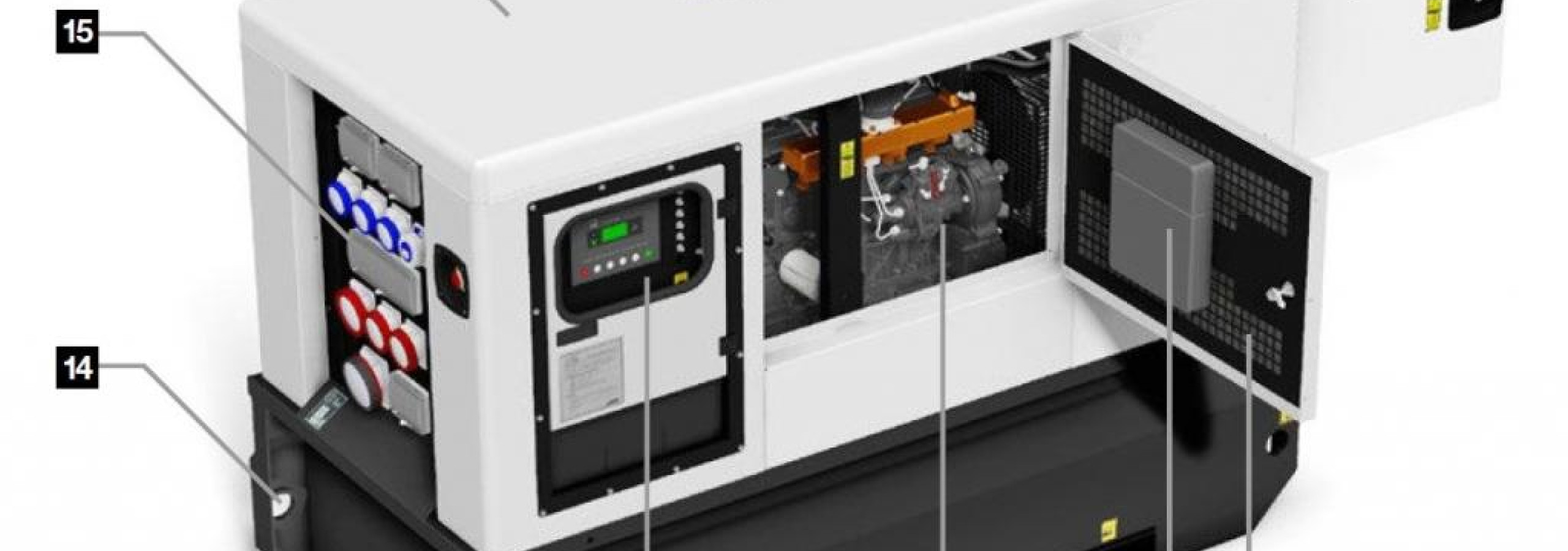 Bild Stromerzeuger Rental Range mit Nummerierung